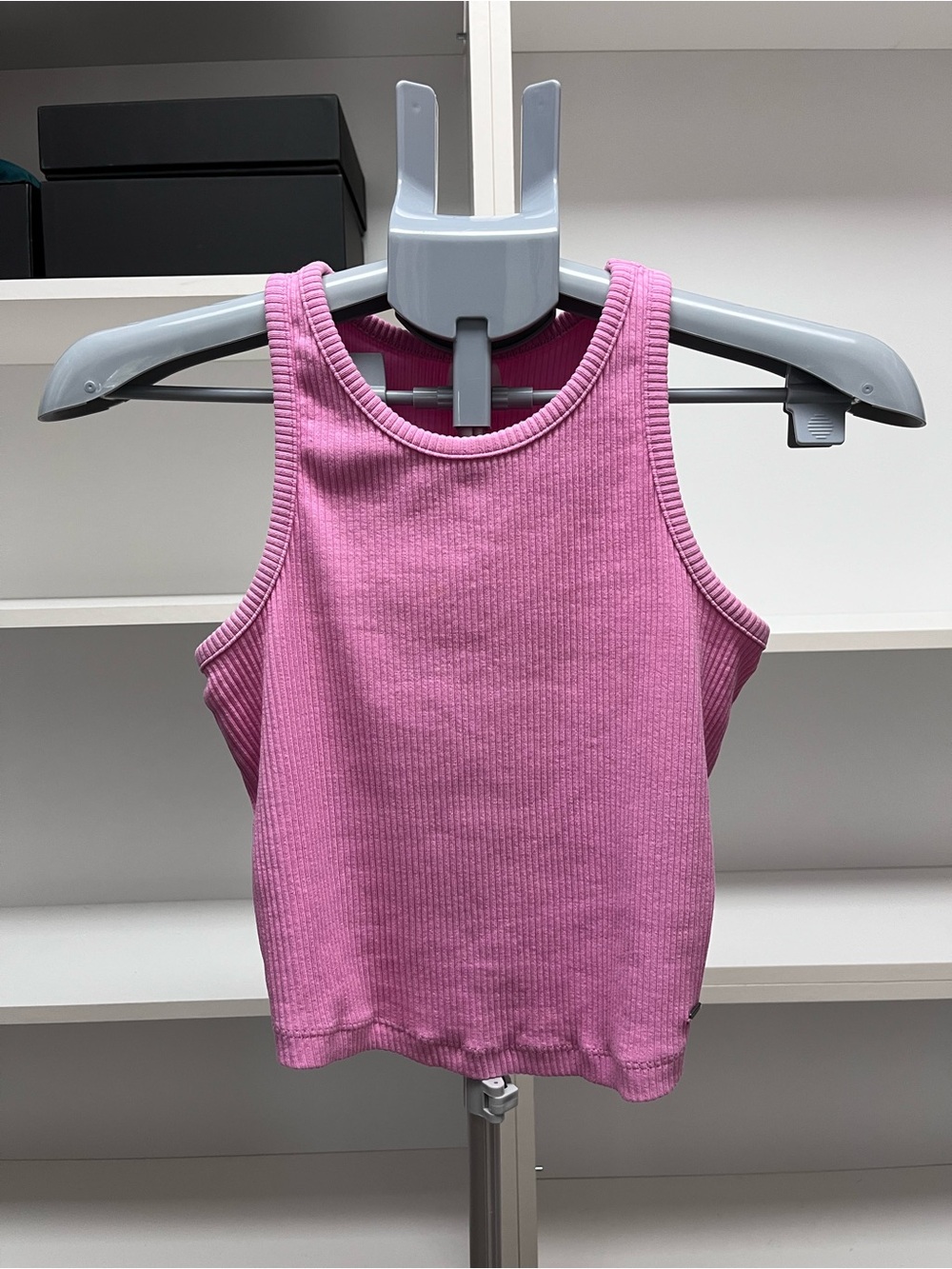 Zara Ribbed Cropped Tank - Pink - Picture 2 of 5